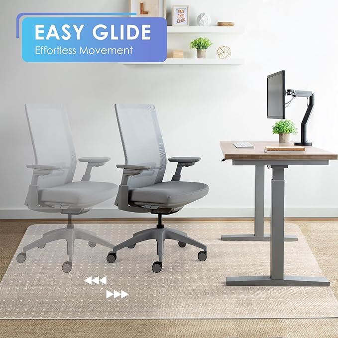 Vicwe Office Chair Mat for Carpeted Floors, 55"X36" Rectangle Desk Chair Mats with Studs for Low and No Pile Carpeted Floors, Easy Glide Computer Desk Chair Mat for Home & Offices