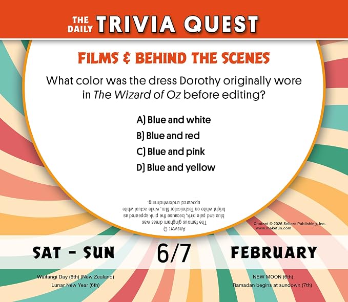 The Daily Trivia Quest 2027 Daily Desk Calendar: Boxed Page-a-Day Calendar for Home and Office Organization with Full-Color Tear-Off Pages & Cardboard Easel