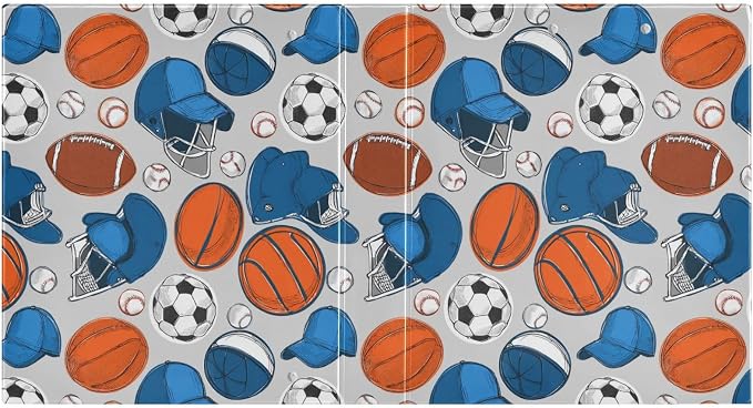 Cute Sport Boys Soccer Round Ring Binders 1.5 Inch 3 Ring Binder with Clipboard Holds 200 Sheets Office Home School