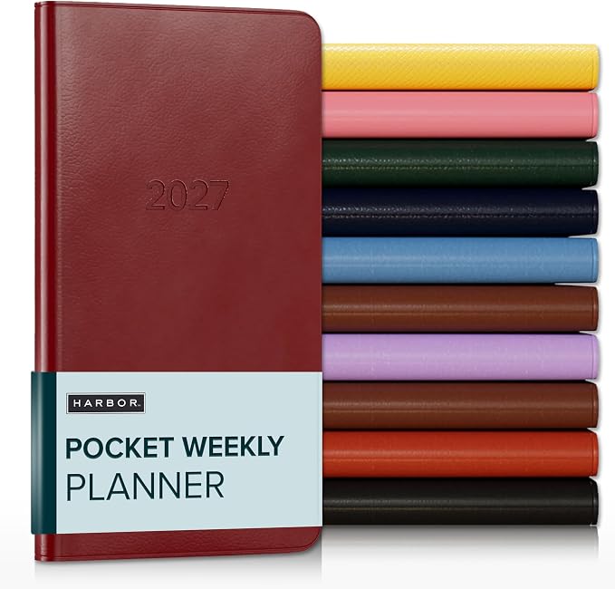 Harbor Pocket Weekly Monthly Planner 2026-2027 Cambridge Red