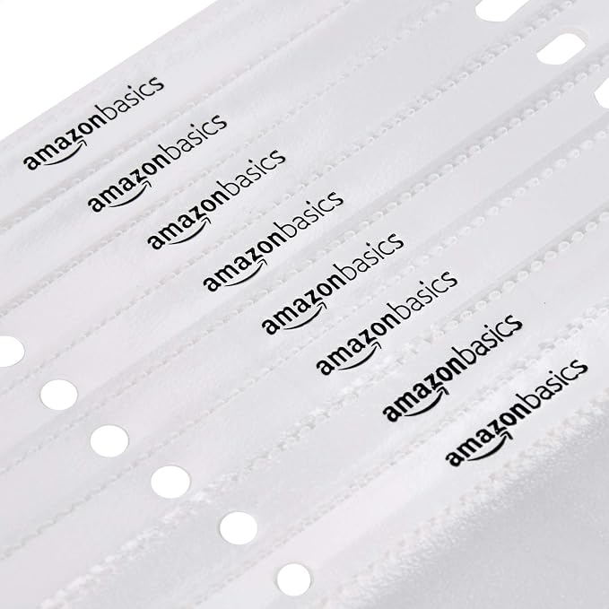 Amazon Basics Sheet Protectors for 3 Ring Binder, Non-Glare, Top Loading, Letter Size 8.5 x 11 in, Document Organizer, Pre-Punched Holes, Clear, 500-Pack
