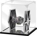 Acrylic Display Case for Collectibles Assemble Acrylic Display Box for Lego 75300 75304 75349 Helmet Model Clear Acrylic Case for Display Toys Action Figures(Black,7.9*7.9*9.8 inch)