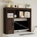 Desktop Shelf, Wooden Desk Hutch with Storage, Desktop Bookshelf | with Cabinet and Drawer, Office Desk Organizer, Space-Saving Organization, Over Desk Storage Shelves for Home, Dorm, Walnut