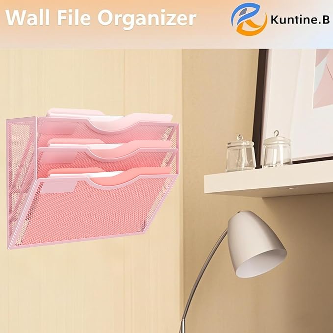 Kuntine.B Wall File Organizer Office Hanging Magazine Holder Wall File Organizer for Office Home