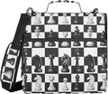 Chess Checkered Plaid 3 Ring Binder Bag 1.5 inch Binder Organizer with Zipper Shoulder Strap 500 Sheet Documents Storage for School Office