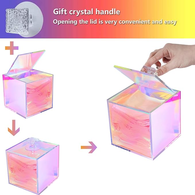 KissYou Acrylic Box Clear Square Cube with Hinged Lids Transparent Display Storage Box Coffee Pod Holder Organizers Accessories