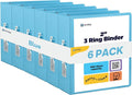 Enday 2 inch 3 Ring Binder (6 Pack - Blue) Binder 2 inch with Clear View Cover and 2 Inside Pocket - for Letter Size 8.5 x 11'' Paper, Ideal for School Supplies, Office, and Home