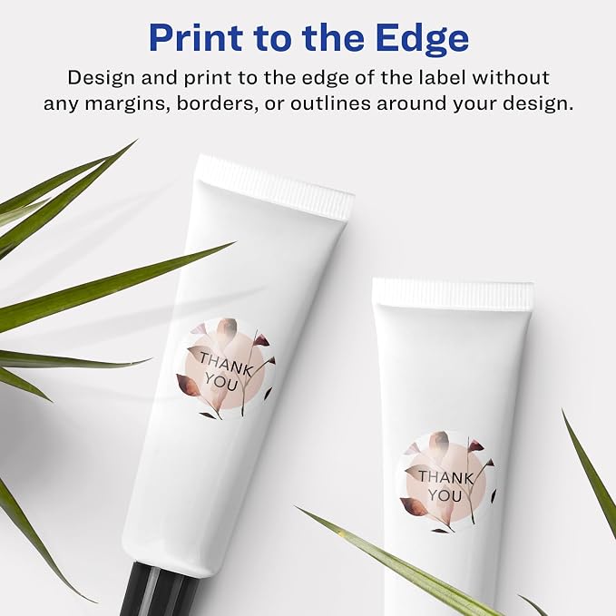 Avery Glossy Clear Round Labels, Sure Feed Technology, 1" Diameter, 2,400 Glossy Clear Labels, Print-To-The-Edge, Laser/Inkjet Printable