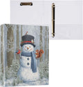 Woodland Animal and Cute Snowman Binder 3 Ring 1.5 Inch Binder with Clipboard&Pockets, Hardcover Binders Heavy Duty Large File Folder for Office School Supplies - Holds 200 Sheets