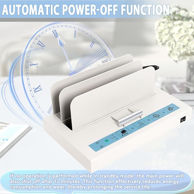 Thermal Binding Machine 500 Sheets Capacity, Book Binding Material | 110V Binding Machine A3(Short Edge)/A4/A5 Document Heat Binder with 10Pcs Covers (Black)