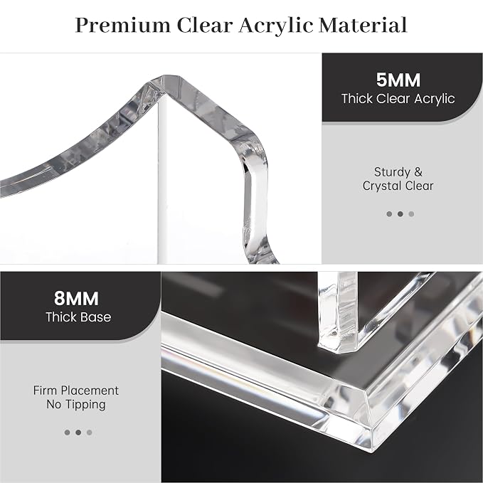 YUXUN Acrylic Business Card Holder for Desk-2 Tier 2 Slots, 3.5"×2" Multiple Business Card Holder Organizer for Women Men, 100+ Business Cards for Office Exhibition Home