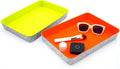 2-piece Office desk drawer organizer tray letter-size documents A4 paper book file Folder Holder storage bins (Orange + Green)