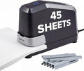 Bostitch Office Impulse Heavy Duty Electric Stapler Value Pack, 45 Sheet Capacity, Includes 5,000 Staples, No-Jam, Faster Stapling, Silver