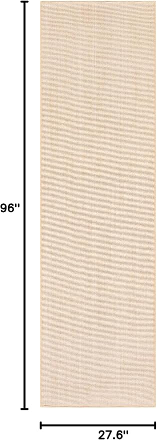 Martha Stewart x SAFAVIEH Area Rug Collection - 2'3" x 8' Runner, Beige & Ivory, Sisal & Jute, Farmhouse Style, Ideal for Living Room, Bedroom, Foyer, Hallway (MSR9501C)