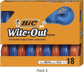 BIC Wite-Out Brand EZ Correct Correction Tape, White, 18-Count, 3 Pack