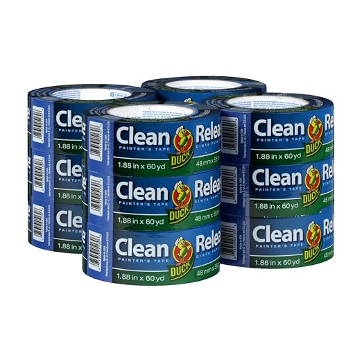 Duck Clean Release Blue Painters Tape, Masking Tape For Paint Projects, 2 in (1.88 in x 60 yd) 12-Pack, 284372