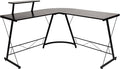 Flash Furniture 71.5 in L-Shaped Corner Computer Desk, Black | Gaming Desk, Space Saving, Easy to Assemble