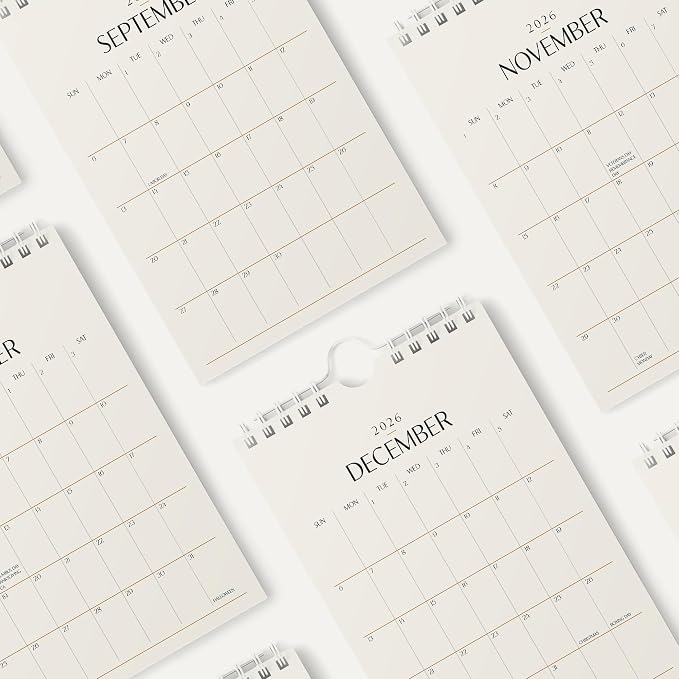 Karto Small Wall Calendar 2026 6x9 in - Beige | January 2026 to June 2027, Vertical, Boosts Productivity, Easy Monthly Planning