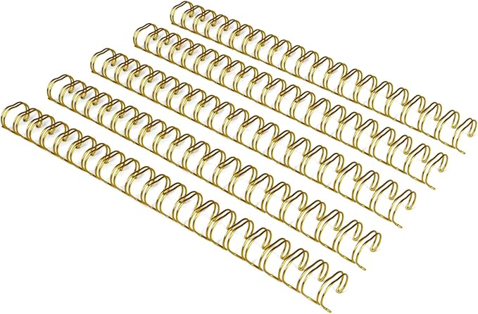 RAYSON 2:1 Pitch Binding Wire, 21 Loop, 3/4 Inch, Gold, 185 Sheet, 50 Pack | 2:1 Pitch Binding Wire | Double Loop Wire | 185 Sheet Binding | Letter Size | Gold 50 Pack