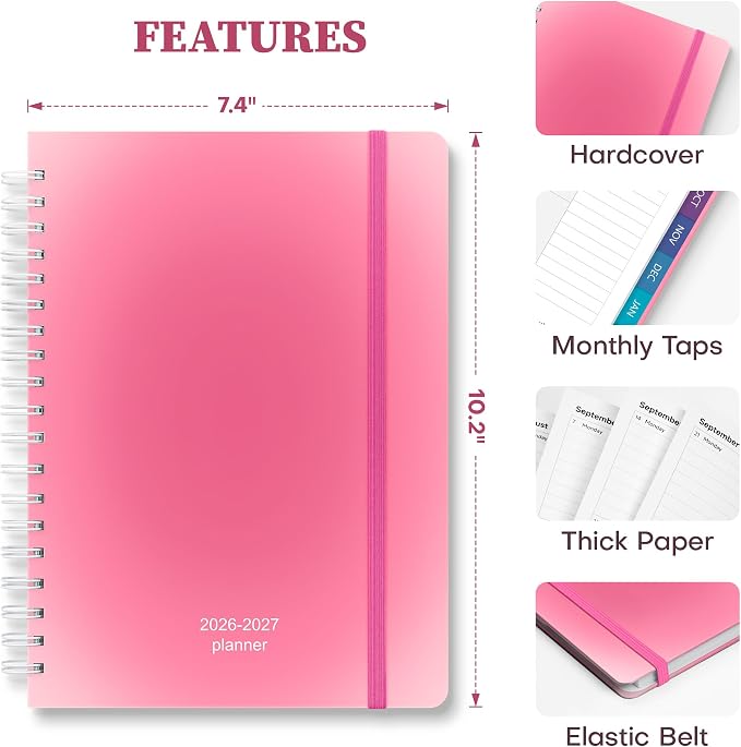 Planner 2026-2027 Weekly & Monthly Academic Planner, 7.4" x 10.2"