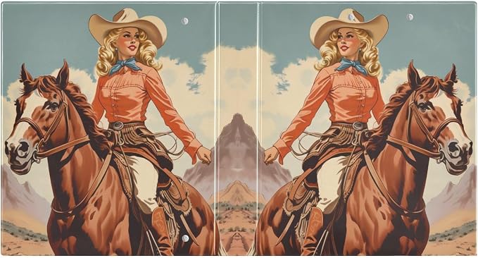 3 Ring Binder Cowgirl Cowboy Horse View 1.5" Round Ring Binders View Binder with 200 Sheet for Kids School Supplies Women Men Office, 1 Pack