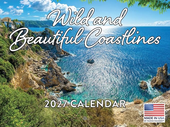 Wild Beautiful Coastline Calendar 2027 Monthly Wall Calender 12 Month