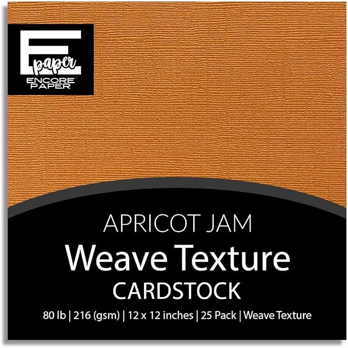 Apricot Jam—12x12 Textured Cardstock | 80lb Textured Orange Scrapbook Paper | Premium Cardstock for Cricut Cutting | 25 Sheets