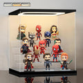 Clear Acrylic Display Case with Light 5 Tier Display Storage Box Assembly Dustproof Showcase for Collectibles Action Figures(Black, 12.0*10.8*12.5inch)