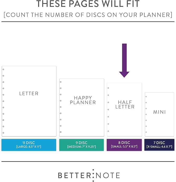 BetterNote COVER 8-Disc Planner Lightweight Durable SMALL Prana