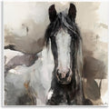 Grey Beige Horse Abstract, 12 x 12 Inch Mounted Print on Wall Plaque | Stupell Industries · By Marilyn Hageman · Ready to hang once unboxed · Great for living room or office · Made in USA