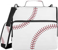 Ball Lace Baseball Binder Bag 3 Ring Zipper with Handle Shoulder Strap | for School Work Office Organizer Storage Case