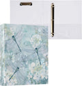 Hydrangea Flower and Dragonfly Binder 3 Ring 1.5 Inch Binder with Clipboard&Pockets, Hardcover Binders Heavy Duty Large File Folder for Office School Supplies - Holds 200 Sheets