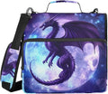 3 Ring Zipper Binder with Shoulder Strap Dragon Moon 2 Inch Zippered Binder Bag 500 Sheet Capacity Multi Pockets for School Supplies