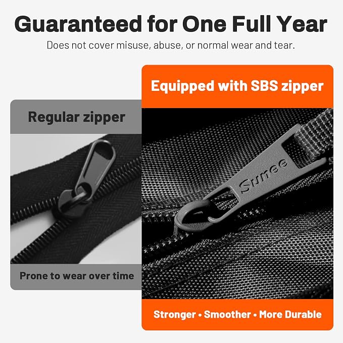SUNEE Zipper Binder with 2-Inch O-Rings, 13-Inch Laptop/Tablet Sleeve, 450 Sheet Capacity, Sturdy Carry Handle & Adjustable Shoulder Strap, Schoo & Office Organizer, Black