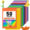 MAXECHO 5" x 7" Colored Cardstock, 50 Assorted Sheets in 50 Colors, 180 GSM (65 lb) Bulk Construction Paper, Printer Friendly Card Stock for Printing & Making, DIY Crafts, Cricut, School Supplies