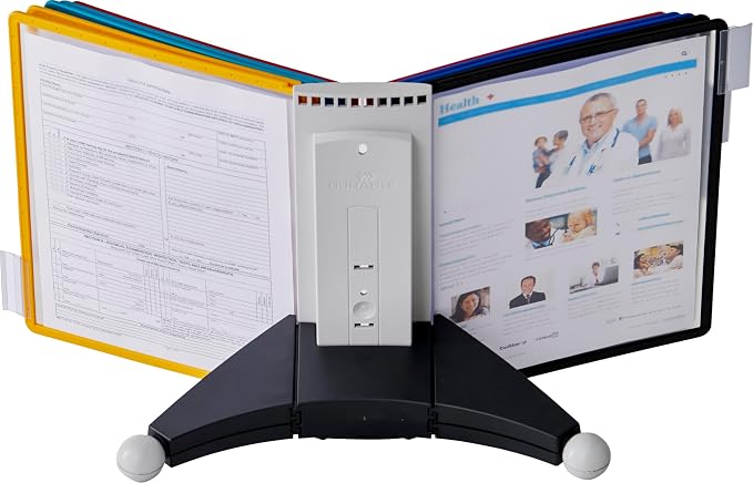 Durable Desktop Reference System with 10 Double-Sided Panels - Letter-Size 8.5" x 11" Inches - Assorted Colors SHERPA Design - Desk Reference Organizer