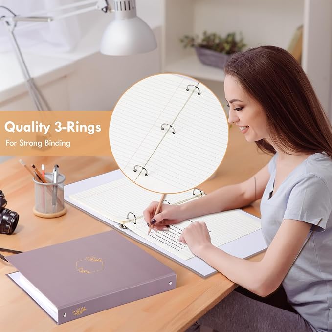 Sayglossy 4 Pcs Aesthetic 3 Ring Binder Sturdy 1 Inch Cute Binder Fits 11" x 8.5" Letter Sized Paper for Women Men School Office Home Supplies Work Organize Paperwork, 4 Colors(Morandi)