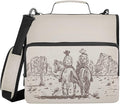 Western Desert Cowboy Binder Bag 3 Ring Zipper with Handle Shoulder Strap