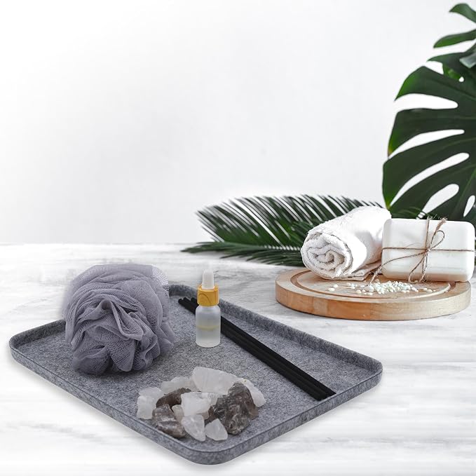 Felt Gray Lid for Deep Storage Bin Desk Drawer Organizer Sleek Caddy