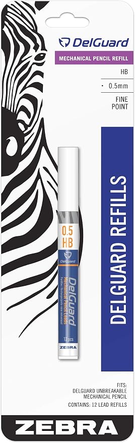 Zebra Pen DelGuard Mechanical Pencil Refill, 0.5mm, Fine Point, 1-Pack