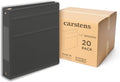 Carstens 1.5-Inch Heavy Duty 3-Ring Binder - Side Opening, Charcoal Gray, Durable Plastic, No-Gap Rings, Waterproof Cover, No Pockets, Holds 250 Sheets, BPA-Free, Made in USA (2042-3R), Case of 20