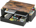 Spacrea Desk Organizer and Accessories, Computer Monitor Stand Riser with Drawer and 2 Pen Holders, Office Desk Accessories & Workspace Organizers for Office Supplies (Wood)