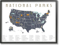 National Parks Adventure Map, 24 x 30 Inch Framed Giclée Print | Stupell Industries · By Lil' Rue · Ready to hang · Educational travel decor for kids or office · Made in USA