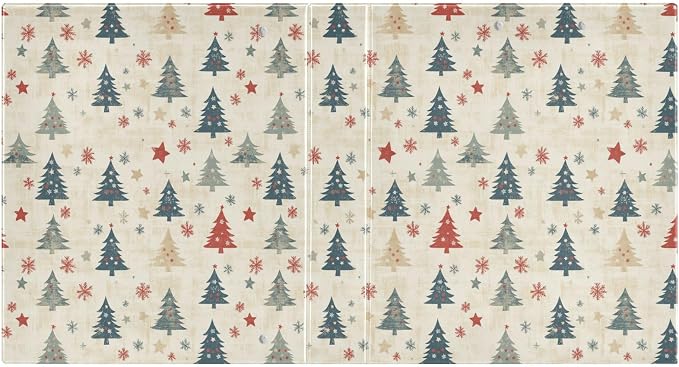 Rustic Christmas Trees Winter Holiday 3 Ring Binder 1.5" Decorative D-Ring Binder with Clipboard&3 Clear Pockets, Holds 200 Sheets A4 Size Paper Waterproof Binders for School Home Office|2 Pack