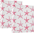 Pink Starfish Nautical Coastal Ocean C 3 Ring Binder with 2 Interior Pockets 1.5 inch Binders 3 Ring Heavy Duty Fit 8.5" x 11" Letter Size for Office School, 2 Pack