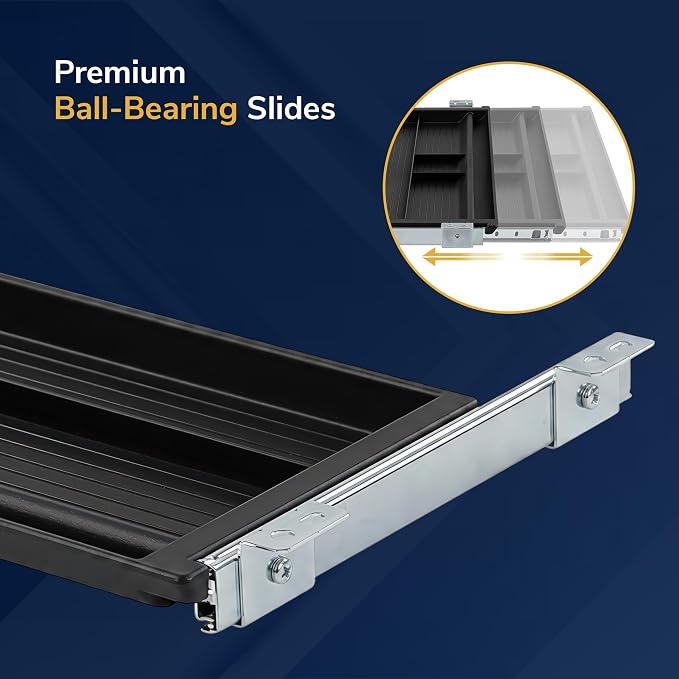Mount-It! Under Desk Pencil Drawer | 21.25” W, Ball Bearing Slide-Out Organizer for Office Supplies, Paper & Pencils | Fits Desks Over 1” Thick, Adjustable Extension 16.25”–28”