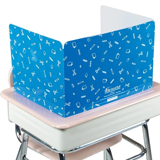 Really Good Stuff Large Privacy Shields, Set of 12, Blue, Glossy Finish