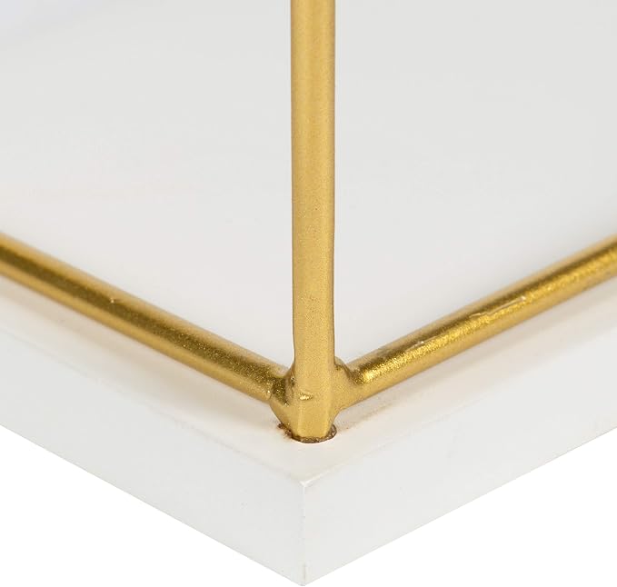 Kate and Laurel Benbrook 24 inch 2-Pack Wood and Metal Floating Wall Shelves, White and Gold