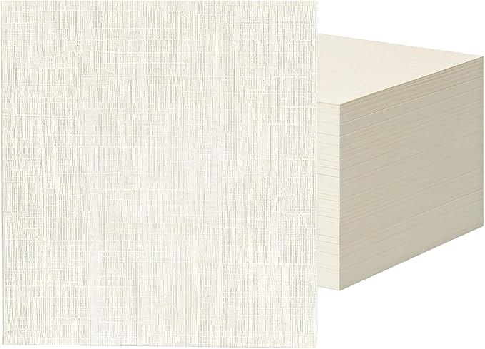 120 Sheets Linen Textured Cardstock Paper for Printing, Premium Thick Cardstock Paper Ivory 12x12 Inch
