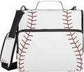 ALAZA Zipper Binder 3 Ring Baseball Red Lace Binder Organizer with Zipper and Shoulder Strap Large Capacity Multi-Pocket Trapper Keeper File Folder for Office Supplies